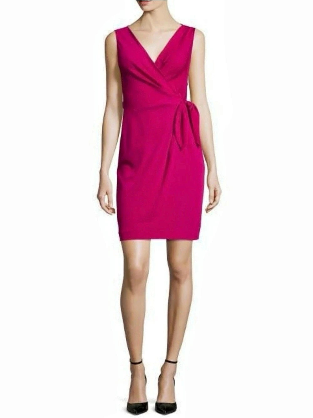 DVF Diane Von Furstenberg Bella Silk Wrap Dress in Raspberry Pink Size 8